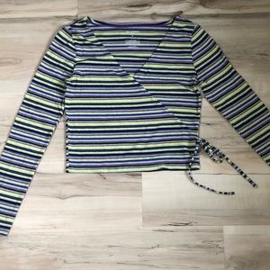 Cropped multicolored striped crop top